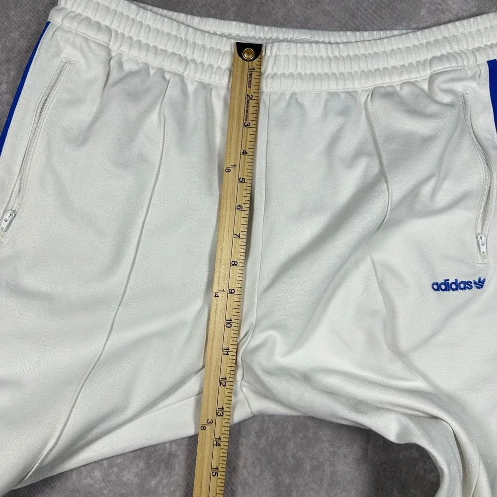 Adidas Originals Beckenbauer Track Pants Mens XL White Blue 3 Stripe Trefoil